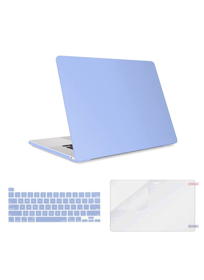 O Ozone Matte Case For MacBook Pro 13 inch M2 2022-2016 A2338 M1 A2251 A2289 A2159 A1989 A1708 A1706 Casel and Keyboard Skin and Screen Protector - Tranquility Blue  - Image 1