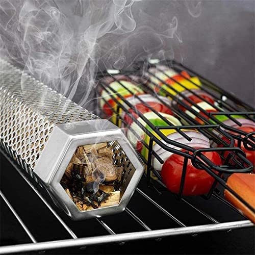 Snevad SNEVAD Steel Baskets Foldable NonStick Grill Baskets for Outdoor Vegetable Grill Basket with Wood Handle Barbecue Tool Grill Basket Grill Stainless Steel Mesh Barbecue 1pc  - Image 3