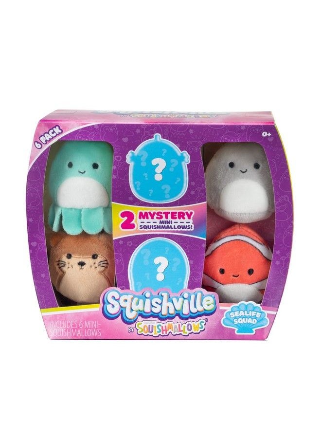 Generic - Sqm0067 Mystery Sealife Squad, Six 2 Sea Animals, Irresistibly Soft Colourful Plush, Mini Shark, Otter, And Seahorse Squishmallows - Image 1