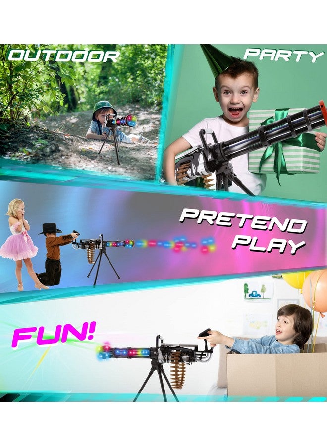 Light Up Rotating Gun Toy With Tripod Realistic Toy Rifle Guns That Make Noise Flashing Leds Lights And Sound Toy Gun For Dress Up Military Pretend Play Accessory Colors Vary 23 Inches