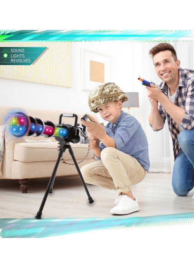 Light Up Rotating Gun Toy With Tripod Realistic Toy Rifle Guns That Make Noise Flashing Leds Lights And Sound Toy Gun For Dress Up Military Pretend Play Accessory Colors Vary 23 Inches