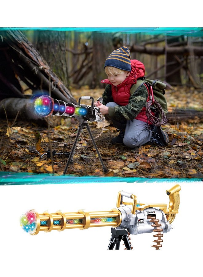 Light Up Rotating Gun Toy With Tripod Realistic Toy Rifle Guns That Make Noise Flashing Leds Lights And Sound Toy Gun For Dress Up Military Pretend Play Accessory Colors Vary 23 Inches