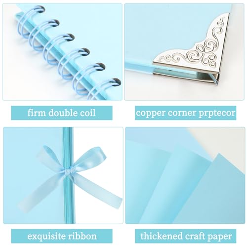 LOYAL BOOK Scrapbook (8 x 8 inch) Scrapbook Album 60 Pages Ideal for Your DIY Scrapbooking Albums Wedding and Anniversary Family Photo Album (blue) - Image 3