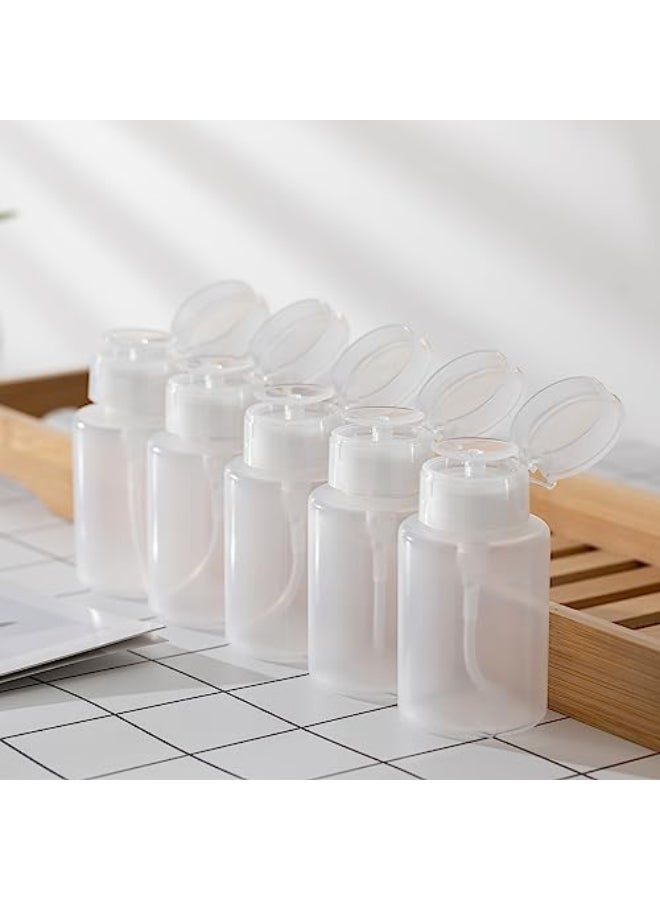 owlyee 53oz Nail Polish Remover Bottle Push Down Pump Alcohol Dispenser Empty Makeup Acetone Containers 3PCS Clear - Image 3