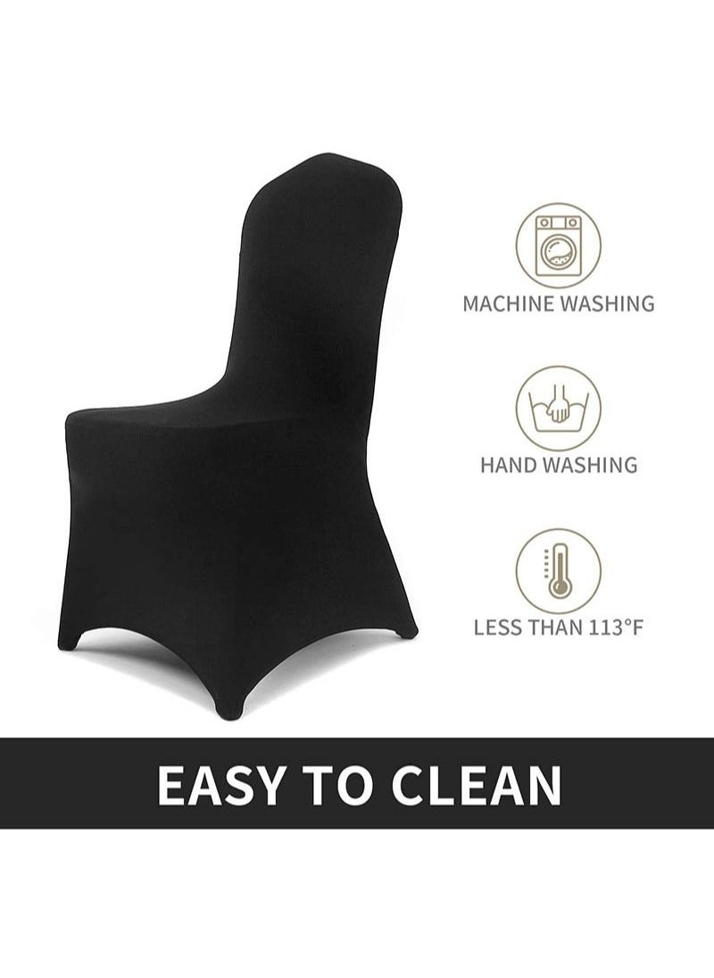 Spandex Chair Covers Universal Stretchy Fitted Chair Slipcovers Washable Protector 4pcs