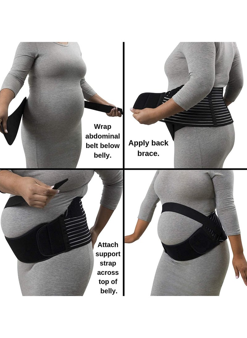 Kimaya Recommended Maternity Belt - Care Breathable Abdomen Support and Pelvic Support - Comfortable Belly Band for Pregnancy 3-in-1 Maternity Support Belt for Back Pain Relief, Premium Pregnancy Belt (Black, XXL) - Image 2