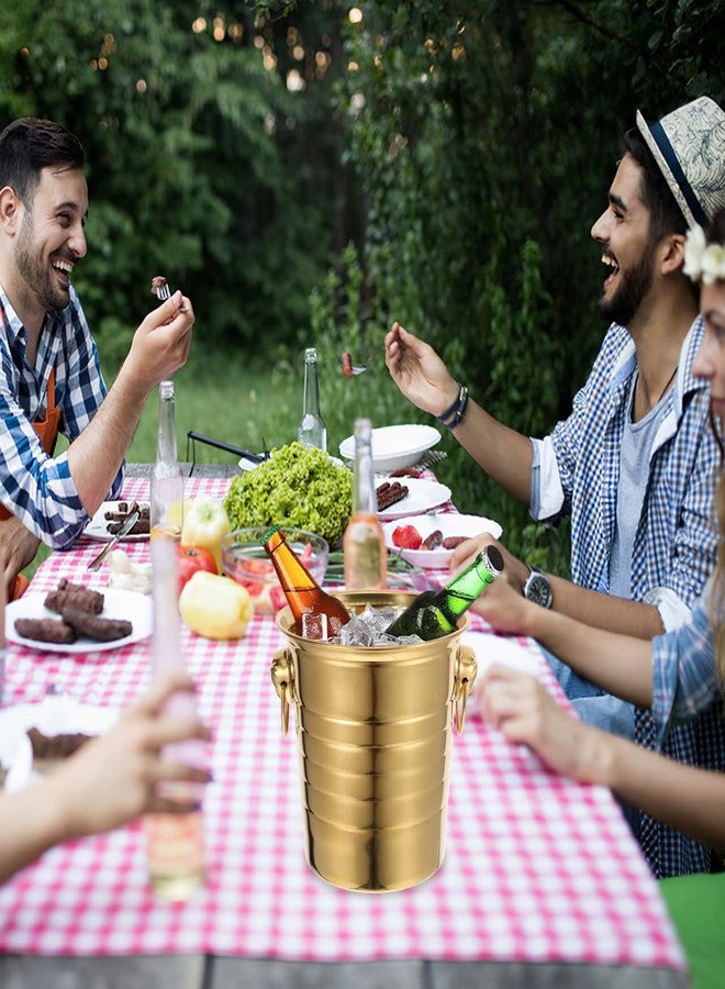 بيستويارد دلو ثلج من الفولاذ المقاوم للصدأ من بيستويارد، دلو شمبانيا بمقبض سعة 4.5 كوارت، حوض مشروبات مثالي لحانات الكوكتيل والنبيذ والبار المنزلي والحفلات - ذهبي - Image 4