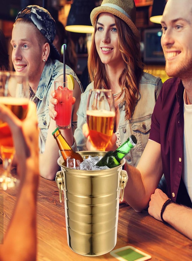 بيستويارد دلو ثلج من الفولاذ المقاوم للصدأ من بيستويارد، دلو شمبانيا بمقبض سعة 4.5 كوارت، حوض مشروبات مثالي لحانات الكوكتيل والنبيذ والبار المنزلي والحفلات - ذهبي - Image 5