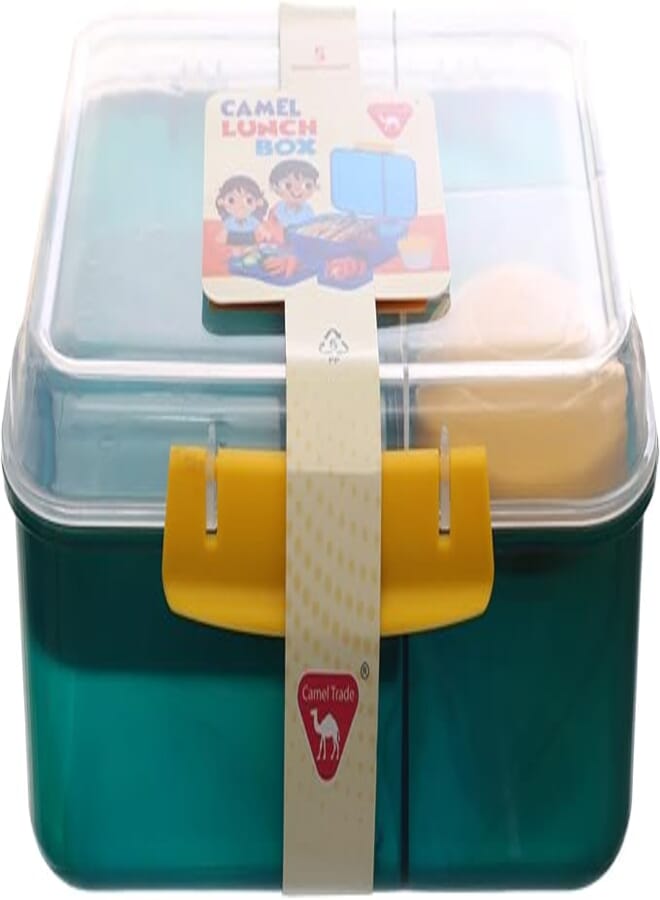 SONIX CAMEL Lunch Box Opaque Lid Transparent 5-Piece, Single Pack