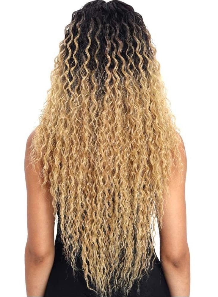 Estelle Lace Front Wigs Ombre Blonde 24'' Long Small Curly Wavy Synthetic Wigs For Women 130% Density Wigs - Image 4