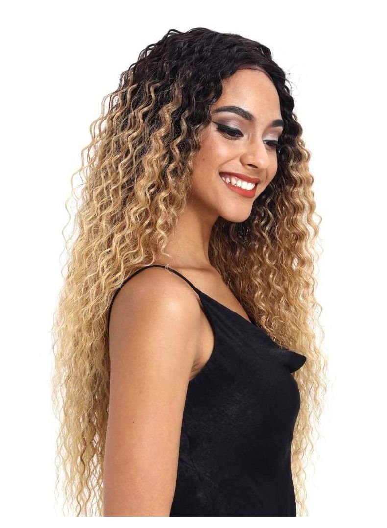 Estelle Lace Front Wigs Ombre Blonde 24'' Long Small Curly Wavy Synthetic Wigs For Women 130% Density Wigs - Image 2