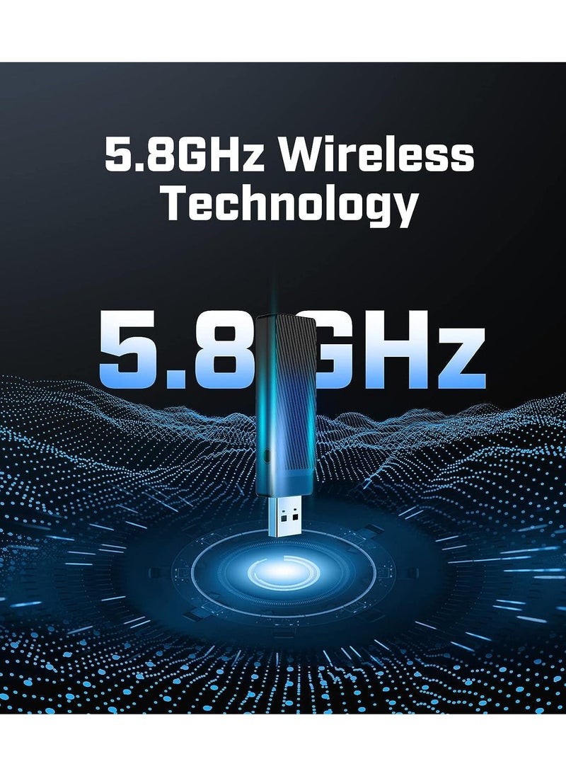 EKSA - E910 5.8G Wireless Gaming Headset - 7.1 Srround Sound - Dual Mic ENC Call Noise Cancelling for PC PS4, PS5 - Image 1