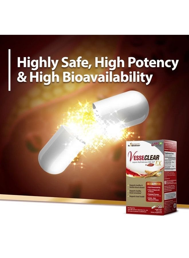 LABO Nutrition - VesseCLEAR EX: Nattokinase NSK-SD+Elastin F for Clean & Flexible Blood Vessel. Japan's Most Clinically Studied, Functional Dose - Image 1