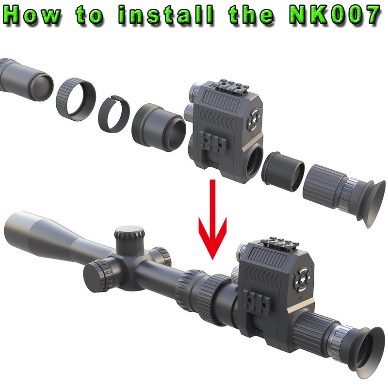 Night Vision Monocular : 720P/1080P High Clear Infrared Lens - Adjustable IR Illuminator Up To 400M Range, Photo & Video Capture for Night Reconnaissance, Camping, Wildlife Observation - Image 2