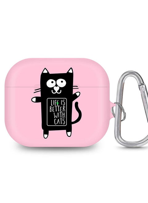 StylePods Case for Airpods 3rd Gen Case With Anti-Lost Keychain - Life is better with cats