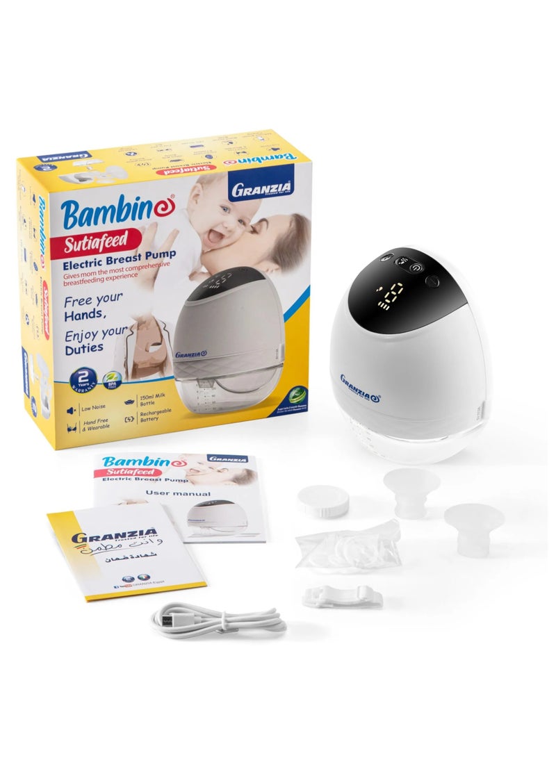  جرانزيا مضخة الثدي الكهربائية القابلة للارتداء من غرانزيا سوتيافيد - بدون استخدام اليدين وهادئة، 3 أوضاع للشفط مع 9 مستويات، شاشة LED، قابلة لإعادة الشحن عبر منفذ USB-C، خالية من مادة BPA، تتضمن حواف سيليكونية مقاس 17 مم/21 مم/25 مم، حاصلة على شهادتي CE وFCC - Image 1