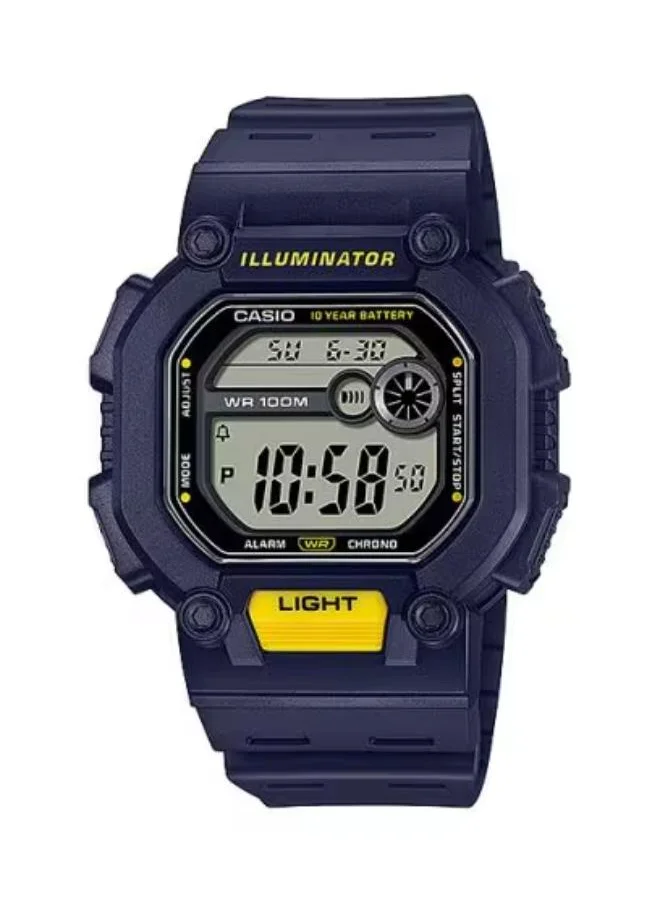كاسيو Men's Digital Display Watch With Blue Resin Strap - W-737H-2AVDF