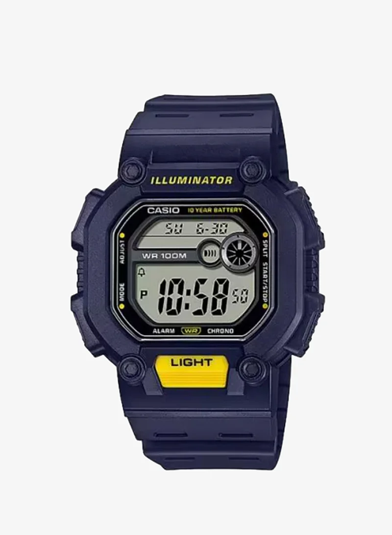CASIO Men's Digital Display Watch With Blue Resin Strap - W-737H-2AVDF