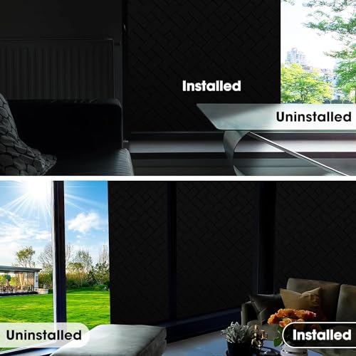 LIVECOOL Heat Control Window Film Window Tint Sun Blocking Blackout and UV Protection,one-Way Privacy Mirror Reflective Film (24 x 48 Inch, Brick Blackout) - Image 5