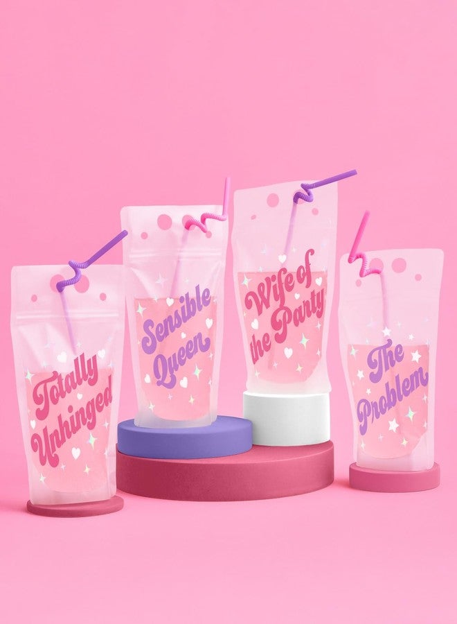xo, Fetti Bachelorette Party Drink Pouches - 14 pcs | Bach Party Cups, Bridesmaid Names Decorations, Maid of Dishonor Favors, Wife of the Party - Image 4