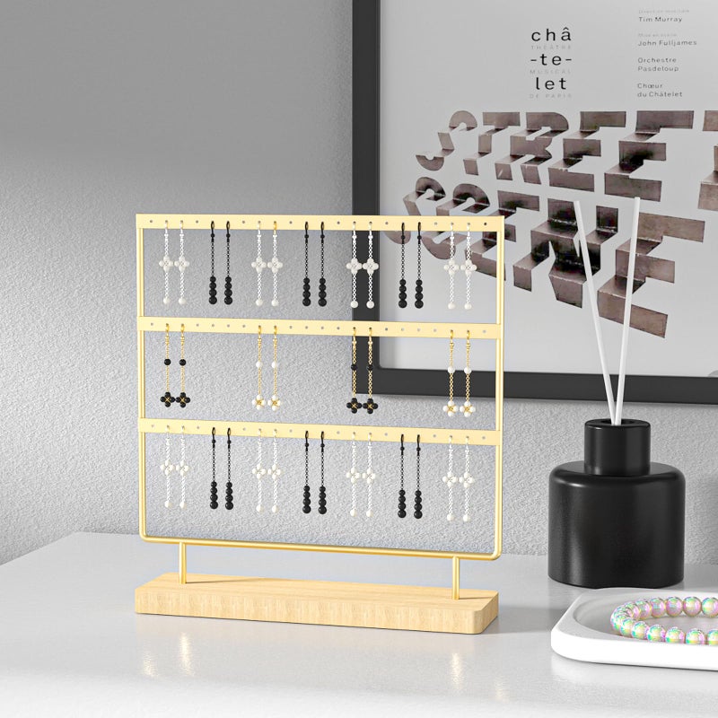 Julysky Earring Holder Organizer,Earring Holder Stand for Hanging Earrings,Earring Display Standï¼ŒEarring Organizer Standï¼ŒEarring Tree (Golden, 3 Layers) - Image 2