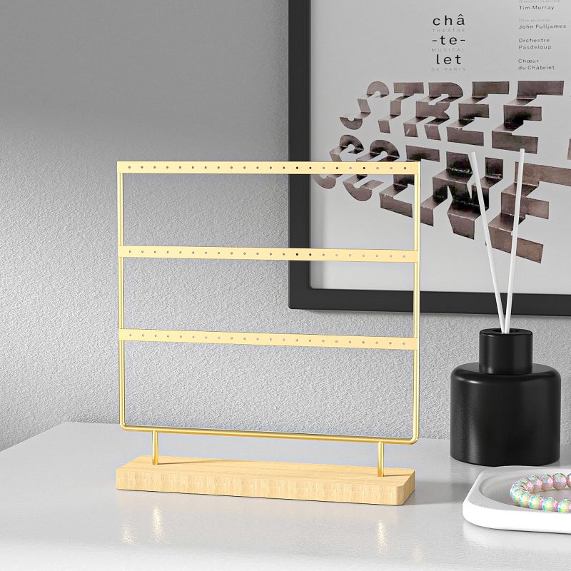 Julysky Earring Holder Organizer,Earring Holder Stand for Hanging Earrings,Earring Display Standï¼ŒEarring Organizer Standï¼ŒEarring Tree (Golden, 3 Layers) - Image 5