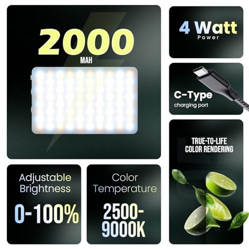 HIFFIN (LT-001) LED Video Conference Light Kit with Clip for iPhone/Tablet/Laptop, Dimmable CRI 95+ with 3 Light Modes, Built-in 2000mAh Battery for Zoom Calls/Remote Working/Live Stream/Selfies - Image 3