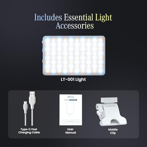 HIFFIN (LT-001) LED Video Conference Light Kit with Clip for iPhone/Tablet/Laptop, Dimmable CRI 95+ with 3 Light Modes, Built-in 2000mAh Battery for Zoom Calls/Remote Working/Live Stream/Selfies - Image 5
