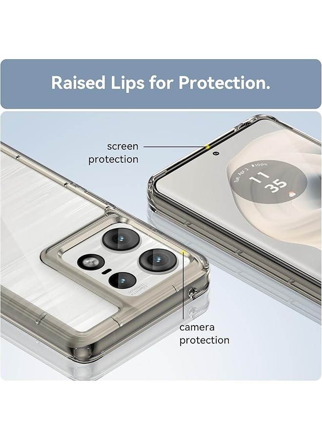 إيروريكس جراب خلفي شفاف لهاتف Motorola Edge 50 Pro، جراب خلفي شفاف مضاد للخدش، جراب واقٍ من مادة TPU رفيع وأنيق ممتص للصدمات لهاتف Motorola Edge 50 Pro، رمادي شفاف - Image 2