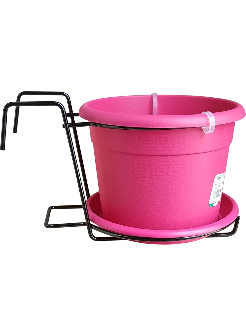 أيدل وعاء زهور معلق مثالي 20 سم - معلق إترسكو - وعاء بلاستيكي سعة 3.2 لتر مع خطاف للبلكونة والحديقة والنباتات الداخلية والخارجية - سلة معلقة زخرفية متينة - مصنوعة في إيطاليا - من إنتاج إيديل - Image 1