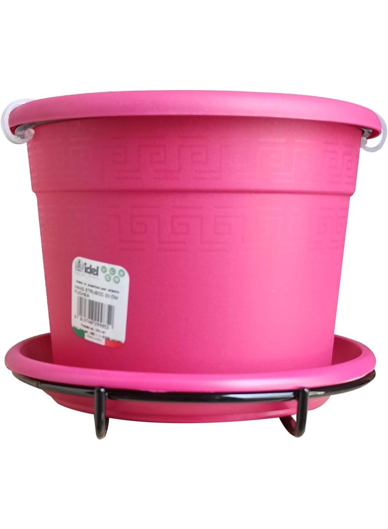 أيدل وعاء زهور معلق مثالي 20 سم - معلق إترسكو - وعاء بلاستيكي سعة 3.2 لتر مع خطاف للبلكونة والحديقة والنباتات الداخلية والخارجية - سلة معلقة زخرفية متينة - مصنوعة في إيطاليا - من إنتاج إيديل - Image 5