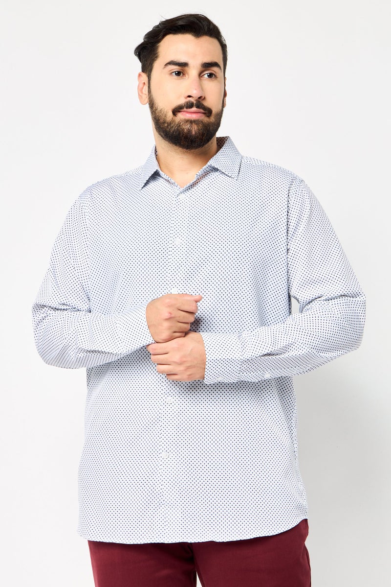 Scotch & Soda Men Modern Fit Allover Print Long Sleeve Dress Shirt, Multicolor - Image 1