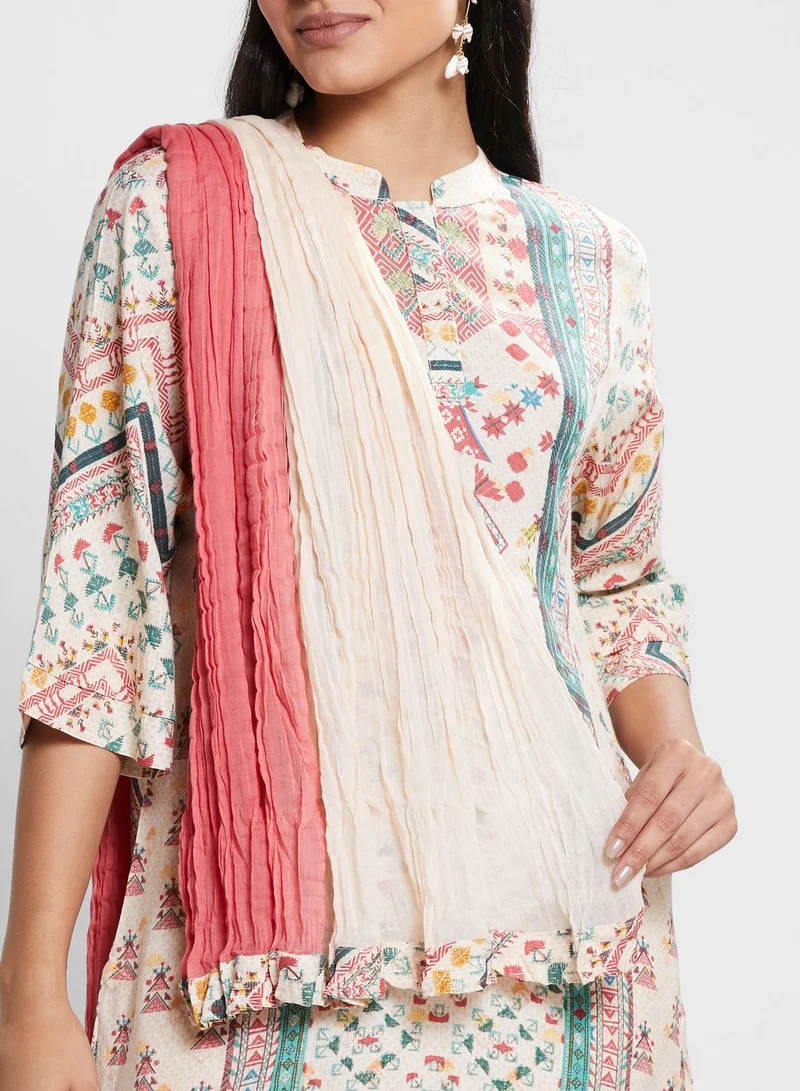 Aarke by Ritu Kumar Printed Kurti & Pants Set With Dupatta