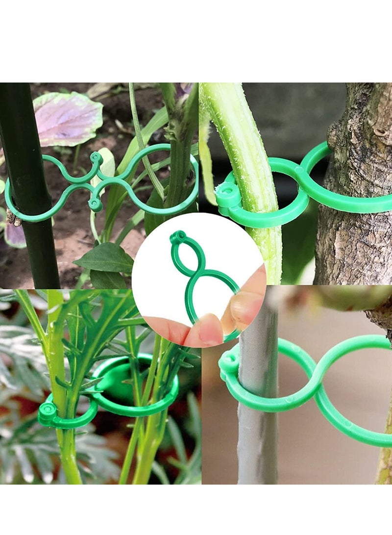 Barakah Flower Locks Plant Support Clips, 100PCS Garden Tomato Clips Vegetables Vine for Securing Climbing Plants, Green - Image 3