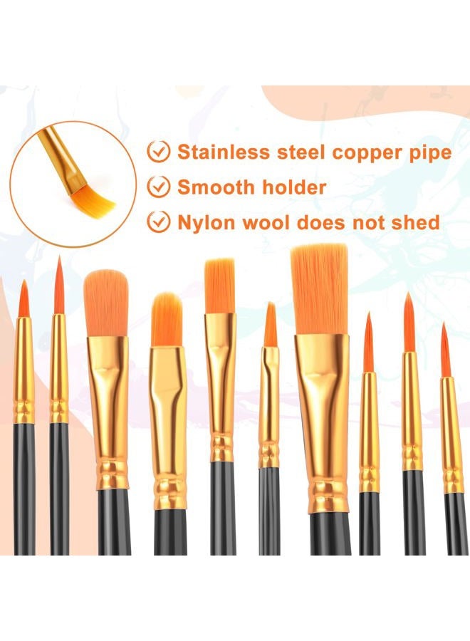 ESRICH Paint Brushes, 2 Packs / 20 Pcs Nylon Miniature Paintbrushes, Face and Body Watercolor Oil Painting Artist Professional Acrylic Paint Brushes Set,Black - Image 4