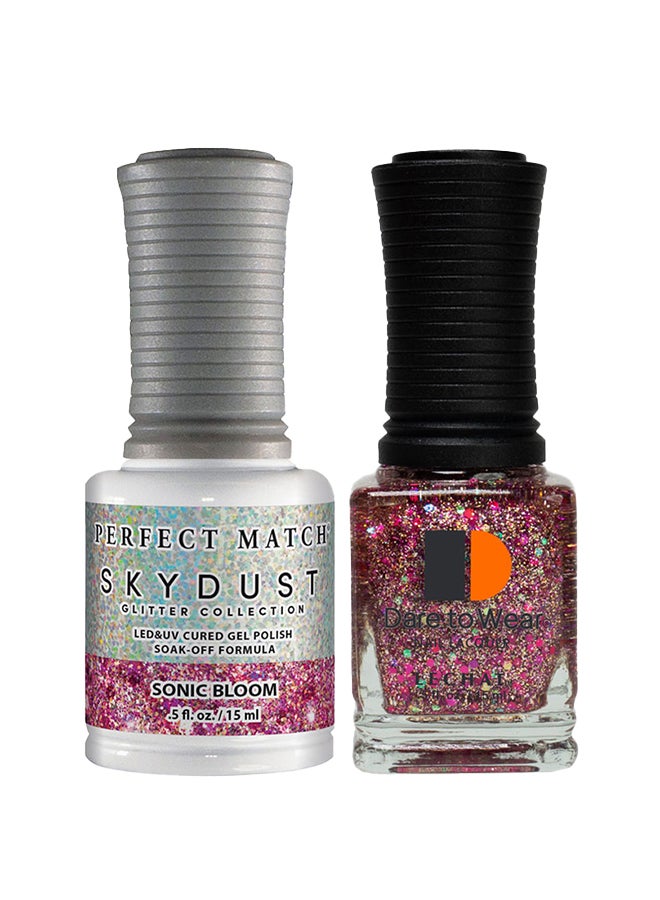 Lechat Gel Nail Polish, Gel Polish Soak Off Led U V Nail Gel Polish Sky Dust Glitter Sonic Bloom Sdms04 - Image 1