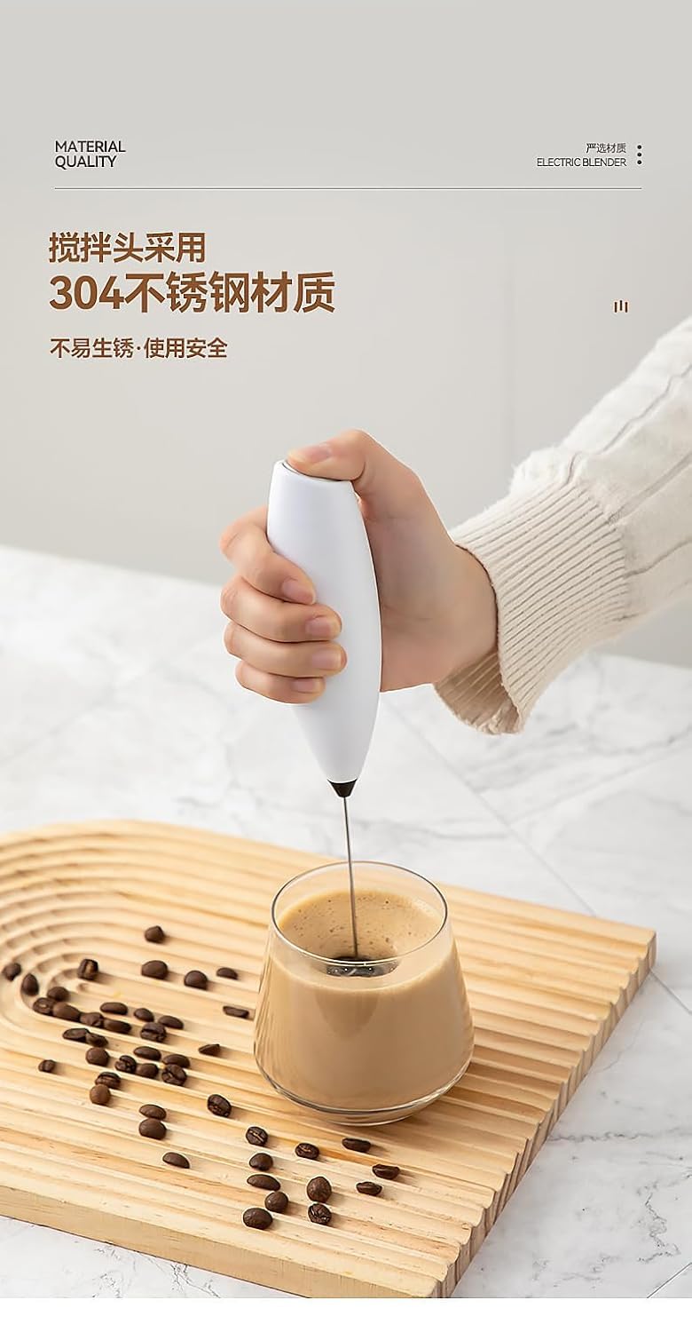 RYUHDA RYUHDA Handheld Coffee Frother Electric Milk Frother for Lattes Shakes Mini Foamer for Cappuccino Frappe Matcha Egg Beater Hand Blender Frother for Milk Coffee Plastic MulticolorM02  - Image 3