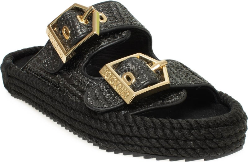 BOHONOMAD Sydney-Z Straw Black Women's Slippers - Image 1