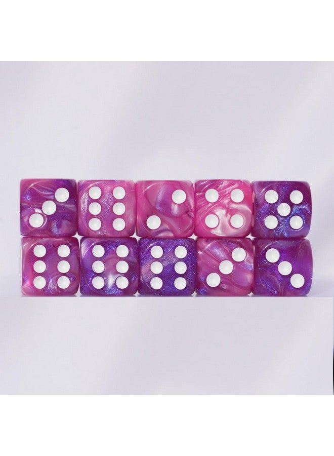 10 PC D6 dice 16mm Acrylic Dice Set for RPG MTG DND Dice Table Games and Board Games (Pink + Blue)  - Image 4