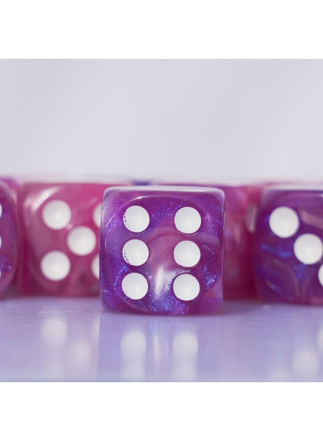 10 PC D6 dice 16mm Acrylic Dice Set for RPG MTG DND Dice Table Games and Board Games (Pink + Blue)  - Image 5