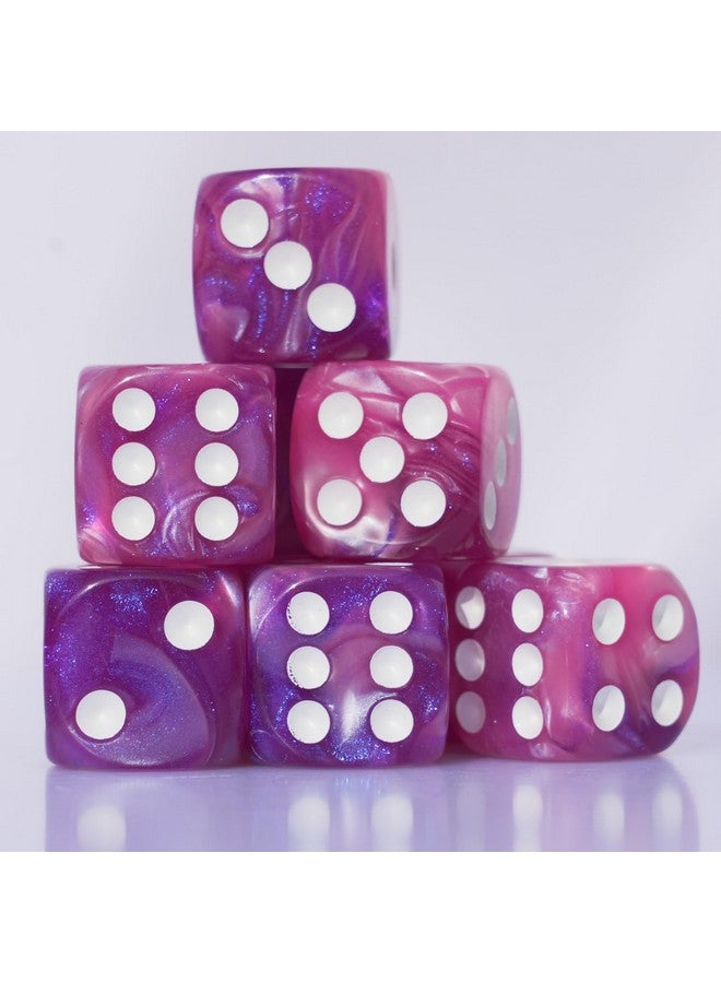10 PC D6 dice 16mm Acrylic Dice Set for RPG MTG DND Dice Table Games and Board Games (Pink + Blue)  - Image 3