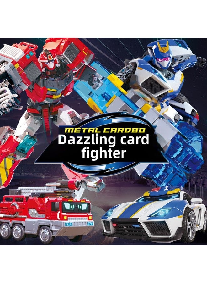 Dazzle Card Fighter Dazzle Blue Lightning Transformation Robot Assembling Toy Children Boy Transformation Summoner Mecha Gift-Color: 8154 Hunting Master  - Image 3