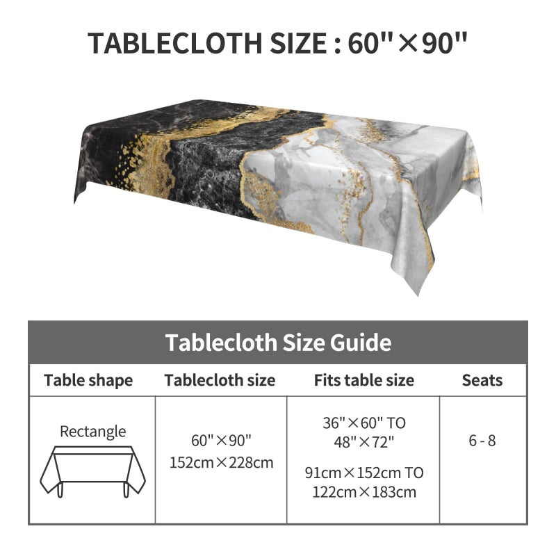 Worltoldb Marble Print Tablecloths Polyester Table Cloth for Kitchen Dinning Table Modern Washable Table Cover for Parties Wedding Picnic - Image 3