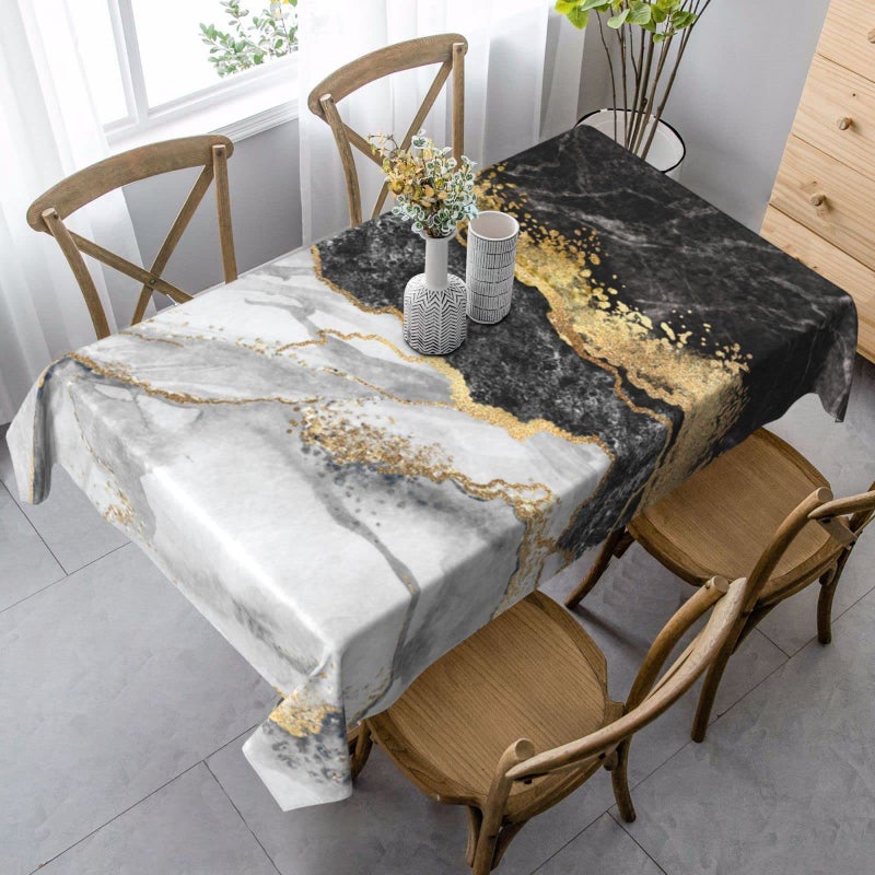Worltoldb Marble Print Tablecloths Polyester Table Cloth for Kitchen Dinning Table Modern Washable Table Cover for Parties Wedding Picnic - Image 4