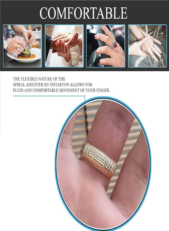 Tendula Invisible Ring Size Adjuster for Loose Rings 4 Sizes Fit Almost Any Spiral Silicone Tightener Set with Polishing Guards for Women,Men (Ring Sizer Gold (8-pcs)) - Image 5