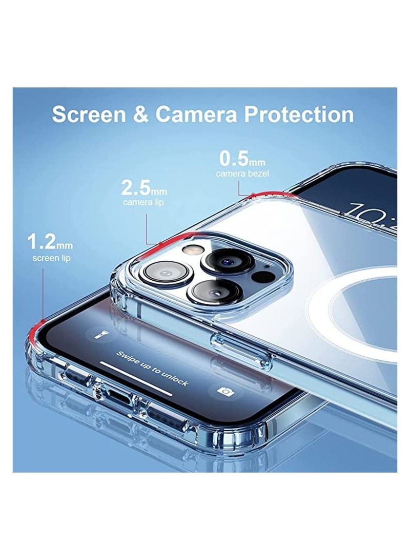 iPhone 14 Pro Case, Clear Magnetic Case with Built-in Magnets, Crystal Clear - Image 4