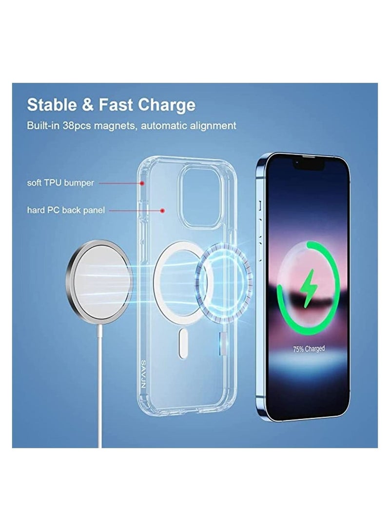 iPhone 14 Pro Case, Clear Magnetic Case with Built-in Magnets, Crystal Clear - Image 3