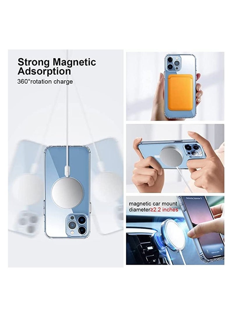 iPhone 14 Pro Case, Clear Magnetic Case with Built-in Magnets, Crystal Clear - Image 2