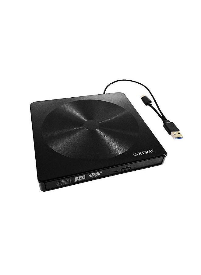 Generic - USB 3.0 Type-C External DVD Recorder CD-RW DVD-RW CD DVD ROM Player Drive Writer Rewriter Portable ODD HDD Burner Drive for Windows/ Mac OS - Image 1