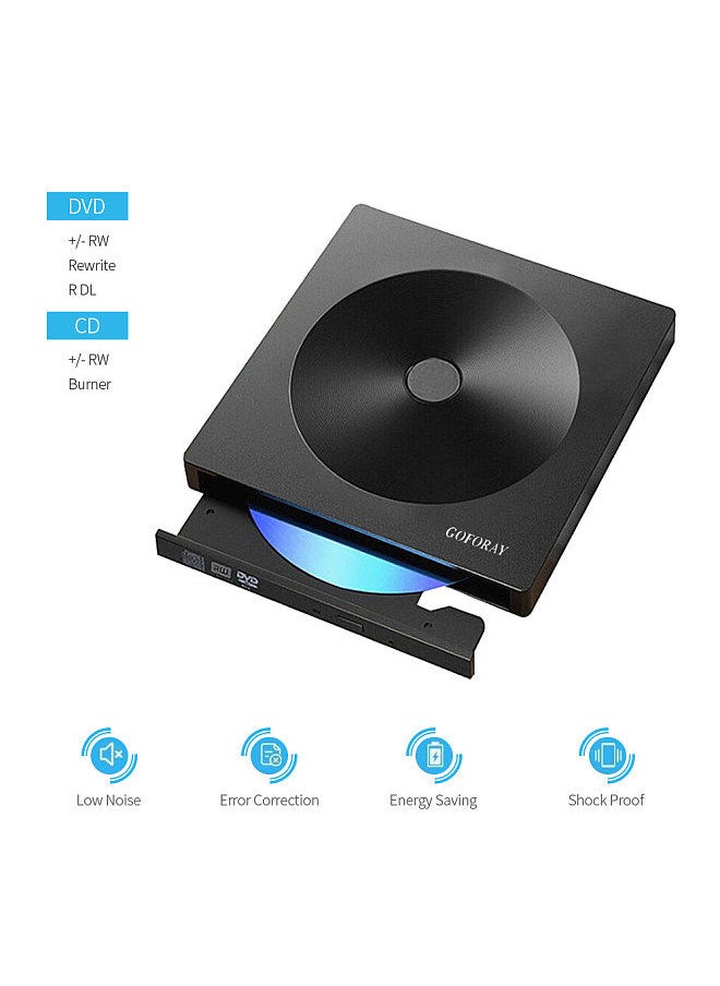 Generic - USB 3.0 Type-C External DVD Recorder CD-RW DVD-RW CD DVD ROM Player Drive Writer Rewriter Portable ODD HDD Burner Drive for Windows/ Mac OS - Image 1